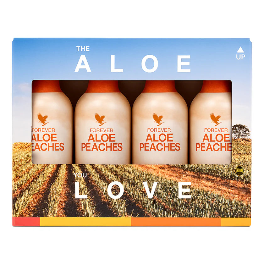 Forever Aloe Peaches™ – 4er-Pack (4 x 1 Liter)